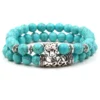 Unisex Natural Stone Turquoise Beads Bracelet Set 6