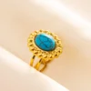 Gold Plated Bohemian Turquoise Open Ring 4