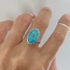 Bohemian Stainless Steel Turquoise Adjustable Ring 4