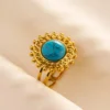 Gold Plated Bohemian Turquoise Open Ring 2