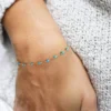 Stainless Steel Turquoise Adjustable Bracelet Waterproof Jewelry Women Gift 4