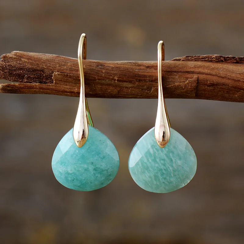 Semi Precious Stone Waterdrop Earrings 1