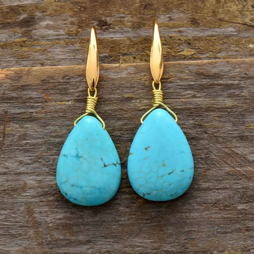 Classic Teardrop Turquoise Earrings 1