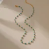 Turquoise Beads Chain Necklace 3