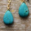 Dangling Link Chain Turquoise Earrings 5