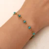 Stainless Steel Turquoise Adjustable Bracelet Waterproof Jewelry Women Gift 5