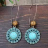 Vintage Turquoise Inlaid Earrings 5