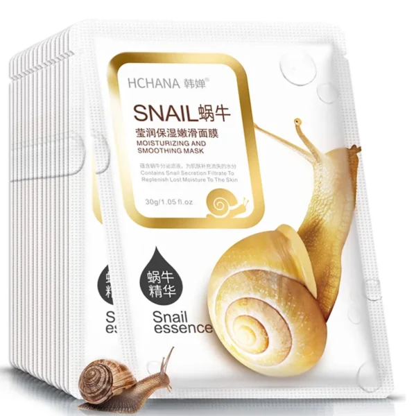 10pcs Snail Moisturizing Face Mask Replenishment Oil Control Tender Face Sheet Masks Facial Mask Skin Care Korean Cosmetics 1