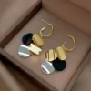 Metal Disc Drop Earrings 6