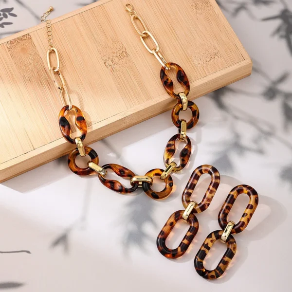 Tortoiseshell Print Jewelry Set 1