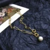 Stainless Steel Round Freshwater Pearl Necklace 2