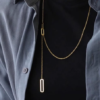 Rectangle Sweater Chain Necklace - Image 4