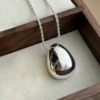 Smooth Metal Teardrop Necklace - Image 4